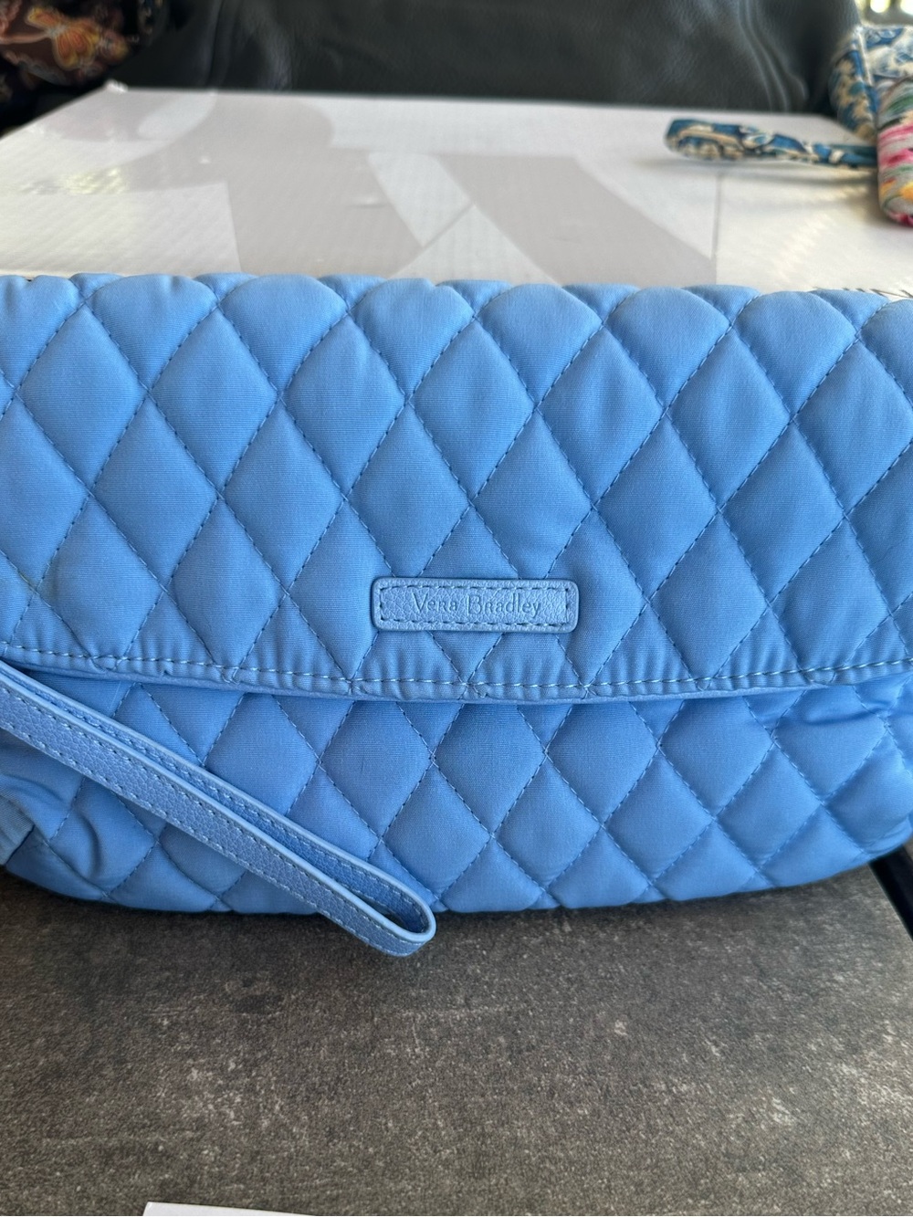 Vera Bradley Quilted Cornflower Blue Wristlet